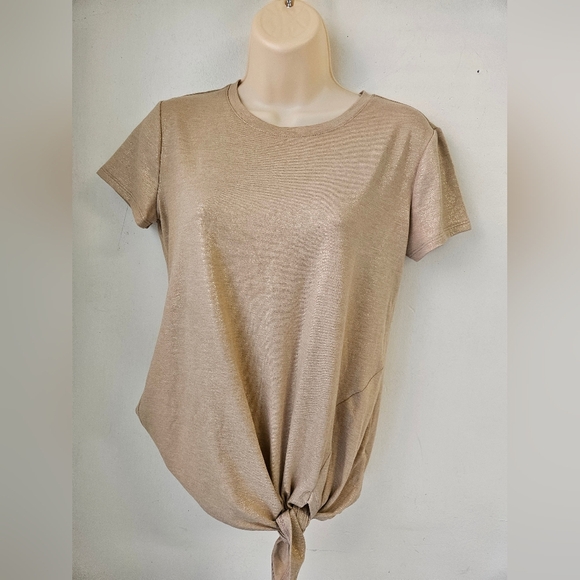 Simply Vera/ Women's Tan Short Sleeve Top XS - Picture 1 of 5
